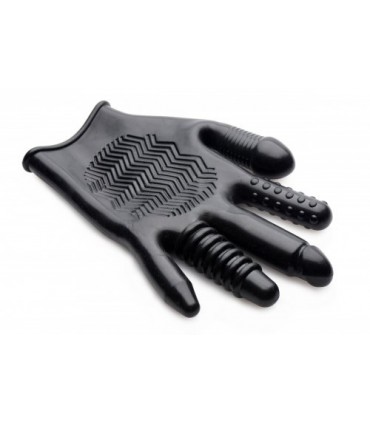 GUANTO NERO CON DIVERSE SMAGLIATURE