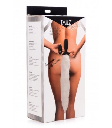 COLA PLUG VIBRADOR USB ZORRO BLANCO CON MANDO