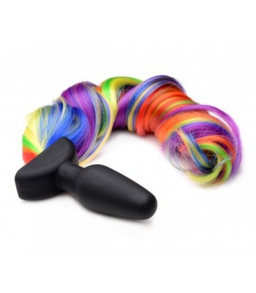 COLA PLUG VIBRADOR USB ARCOIRIS CON MANDO