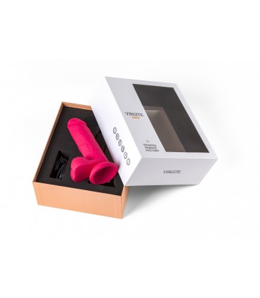 VIBRADOR REALÍSTICO "R12" ROSA 14,4CM C/ CONTROL REMOTO