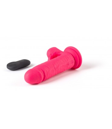 VIBRADOR REALÍSTICO "R12" ROSA 14,4CM C/ CONTROL REMOTO