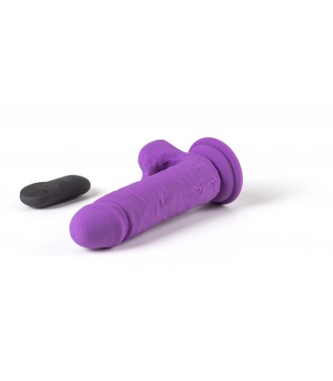REALISTIC VIBRATOR "R12" PURPLE 14.4CM W/ REMOTE CONTROL