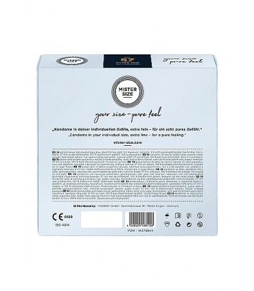 PRESERVATIVOS MISTER SIZE PURE FEEL EXTRA FINO 57 MM 36 UDS