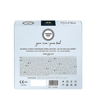 PRESERVATIVOS MISTER SIZE PURE FEEL EXTRA FINO 49 MM 36 UDS