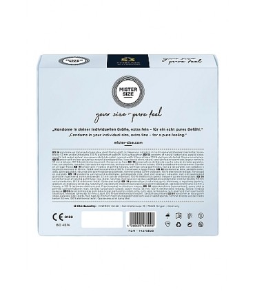PRESERVATIVOS MISTER SIZE PURE FEEL EXTRA FINO 53 MM 36 UDS