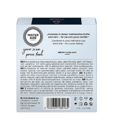 PRESERVATIVI EXTRA SOTTILI PURE FEEL FORMATO MISTER 64 MM 3 UNITÀ