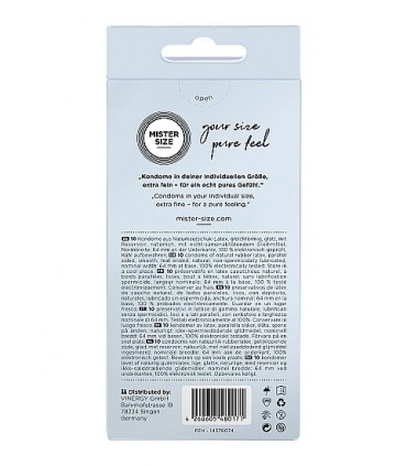 MISTER SIZE PURE FEEL EXTRA THIN CONDOMS 64 MM 10 UNITS