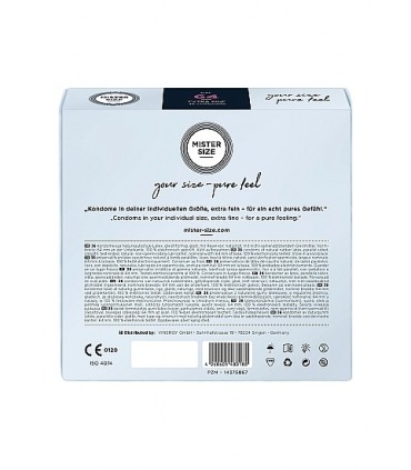 PRESERVATIVOS MISTER SIZE PURE FEEL EXTRA FINO 64 MM 36 UDS