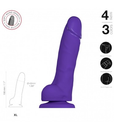 PENE REALÍSTICO SILICONA SUAVE MORADO XL