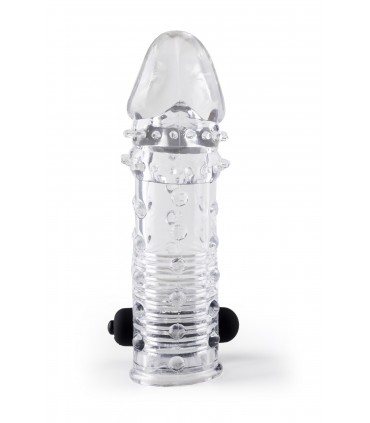GUAINA PER PENE REALISTICA S11 TRASPARENTE 15'5 CM CON VIBRAZIONE