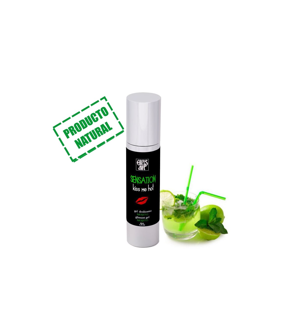 LUBRICANTE NATURAL KISS ME HOT MOJITO 50 ML.