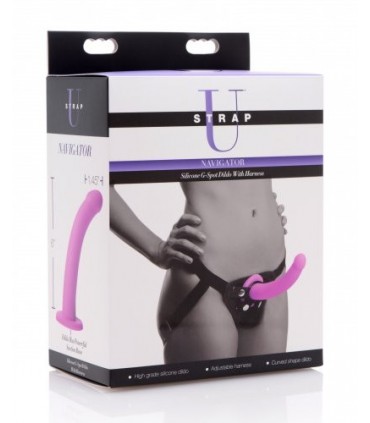 FRAUEN-GURT MIT LILA SILIKON-DILDO 17'5 CM