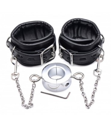 ANKLE CUFFS W/ TESTICLES STRANGULATOR RING