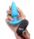 VIBRATEUR ANAL EN FORME DE T SILICONE USB AVEC TÉLÉCOMMANDE BLEUE