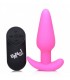 VIBRATORE ANALE A FORMA DI T IN SILICONE USB CON TELECOMANDO ROSA