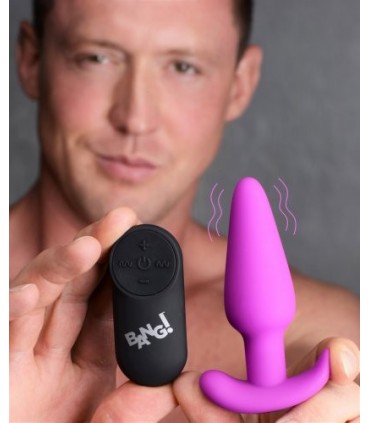 VIBRADO ANAL FORMA T SILICONA USB C/ MANDO MORADO