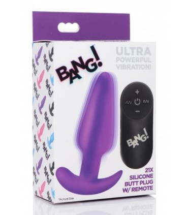 VIBRADO ANAL FORMA T SILICONA USB C/ MANDO MORADO