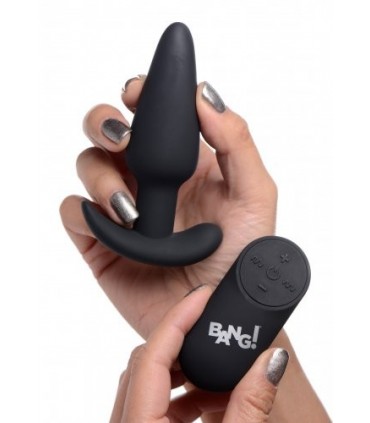 VIBRATEUR ANAL EN T SILICONE USB AVEC TÉLÉCOMMANDE NOIRE