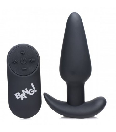 VIBRATEUR ANAL EN T SILICONE USB AVEC TÉLÉCOMMANDE NOIRE