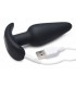VIBRATEUR ANAL EN T SILICONE USB AVEC TÉLÉCOMMANDE NOIRE