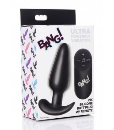 VIBRATEUR ANAL EN T SILICONE USB AVEC TÉLÉCOMMANDE NOIRE