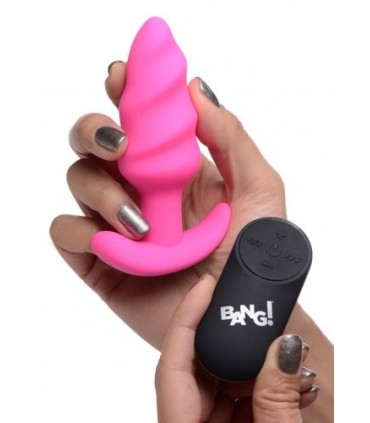 VIBRATEUR ANAL TORNADO EN SILICONE USB AVEC TÉLÉCOMMANDE ROSE