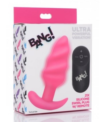 VIBRATEUR ANAL TORNADO EN SILICONE USB AVEC TÉLÉCOMMANDE ROSE
