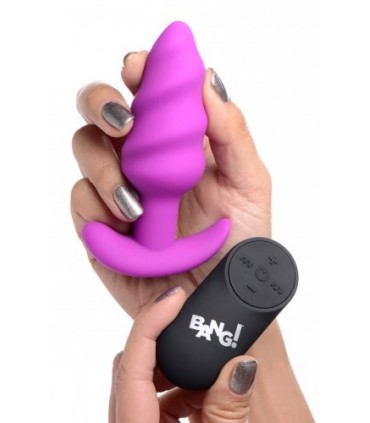 VIBRADO ANAL TORNADO SILICONA USB C/ MANDO MORADO