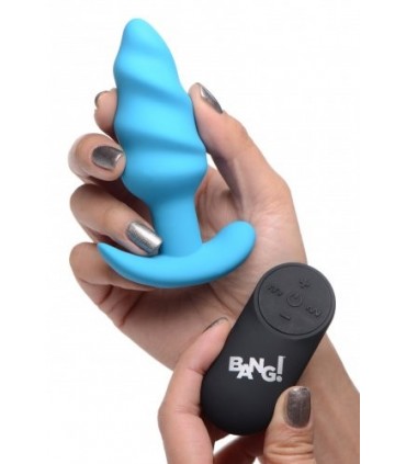 VIBRATIONS-ANAL-TORNADO-SILIKON-USB MIT BLAUER FERNBEDIENUNG