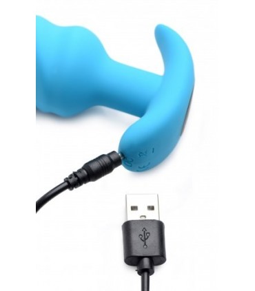 VIBRATIONS-ANAL-TORNADO-SILIKON-USB MIT BLAUER FERNBEDIENUNG