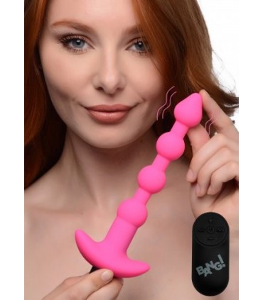 TIRA ANAL VIBRADORA USB C/ MANDO ROSA