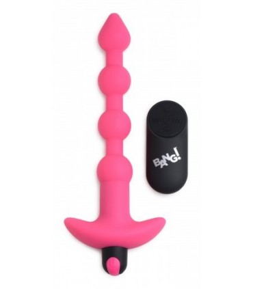 TIRA ANAL VIBRADORA USB C/ MANDO ROSA