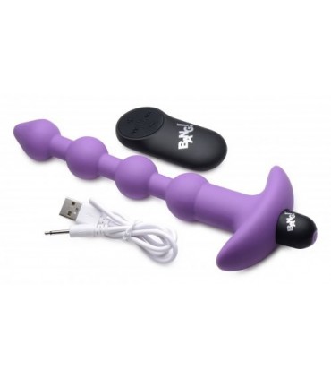 TIRA ANAL VIBRADORA USB C/ MANDO MORADA