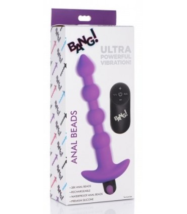 TIRA ANAL VIBRADORA USB C/ MANDO MORADA