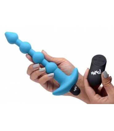 BANDE ANALE VIBRANTE USB AVEC COMMANDE BLEUE