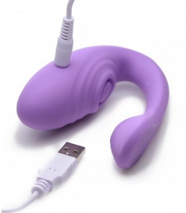 DOUBLE VIBRATOR WITH USB PULSATOR WITH LILAC REMOTE CONTROL