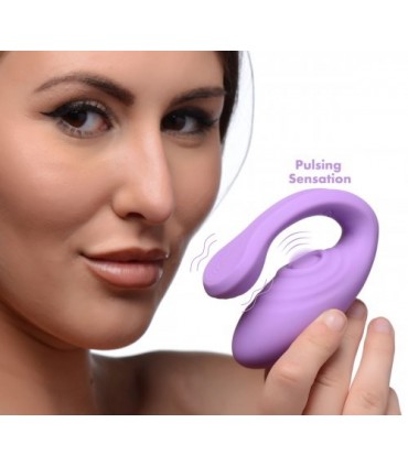 DOUBLE VIBRATOR WITH USB PULSATOR WITH LILAC REMOTE CONTROL