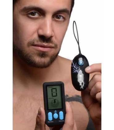 UOVO VIBRANTE E E-STIM USB C/ TELECOMANDO NERO