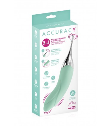 2 IN 1 WAND-VIBRATOR ACCURACY USB GREEN