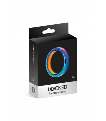 BAGUE ACIER ARC-EN-CIEL 44 MM