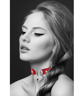 COLLAR CANDADO CORAZÓN ROJO