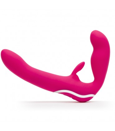HAPPY RABBIT STRAPLESS STRAP ON RABBIT VIBE PINK