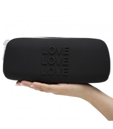 HAPPY RABBIT LOVE STORAGE ZIP BAG MEDIUM BLACK