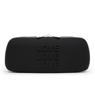 HAPPY RABBIT LOVE STORAGE ZIP BAG MEDIUM BLACK