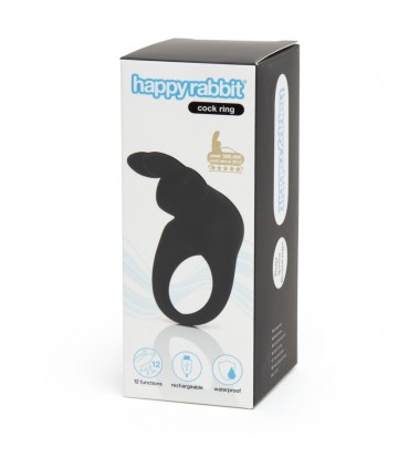 HAPPY RABBIT RECHARGEABLE COCK RING BLACK