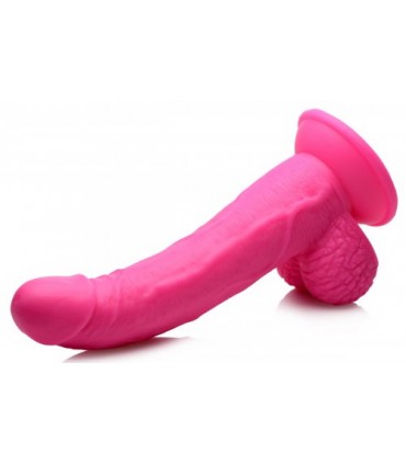 REALISTIC DILDO W/ TESTICLES 19 CM PINK