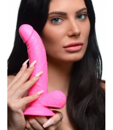 REALISTIC DILDO W/ TESTICLES 19 CM PINK