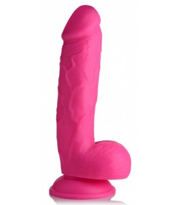 DILDO REALISTE A TESTICULES 21 CM ROSE