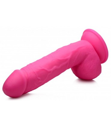 DILDO REALISTE A TESTICULES 21 CM ROSE