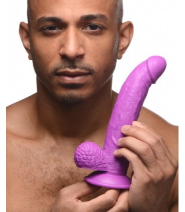 DILDO REALÍSTICO C/ TESTÍCULOS 19 CM MORADO